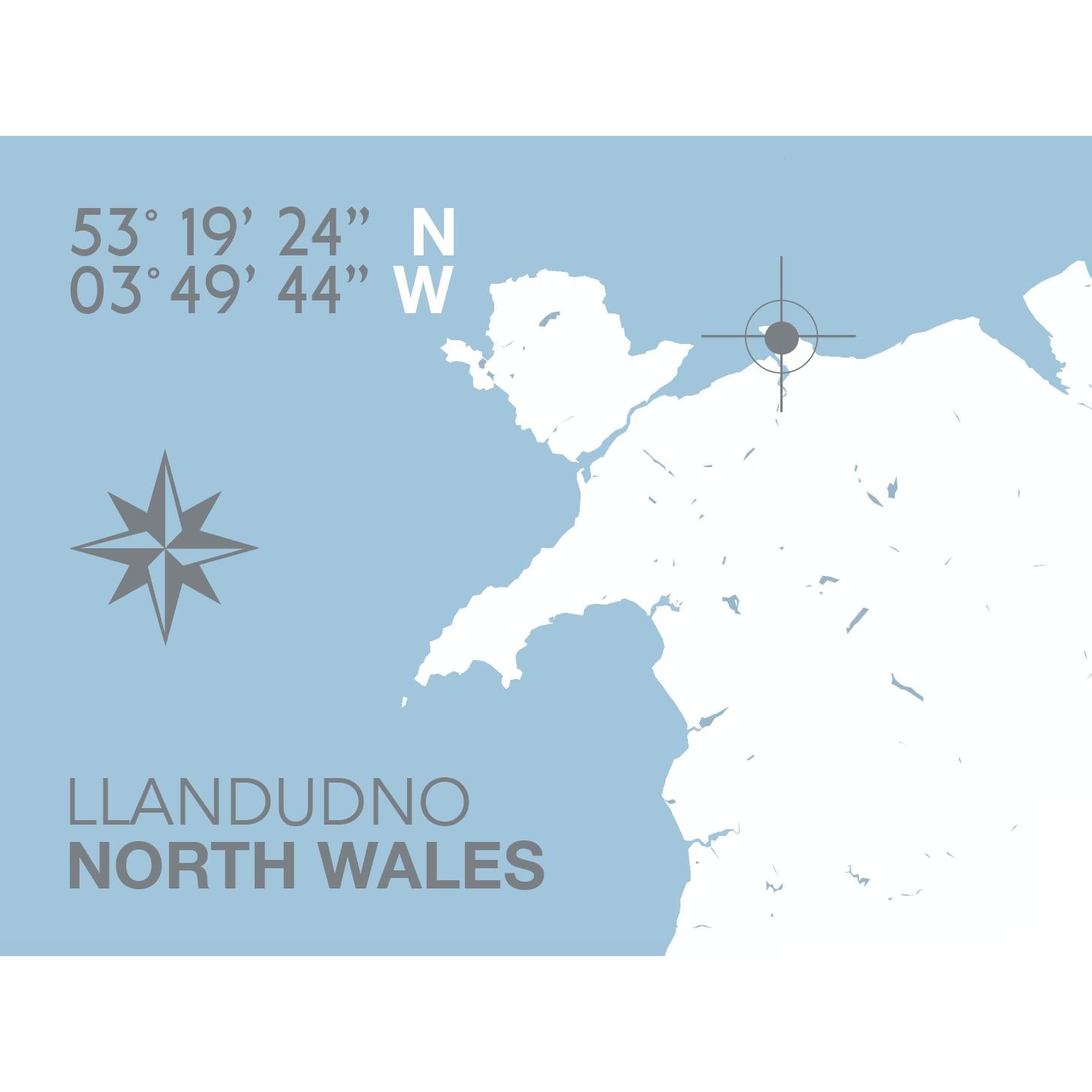 Llandudno Coastal Map Print-SeaKisses