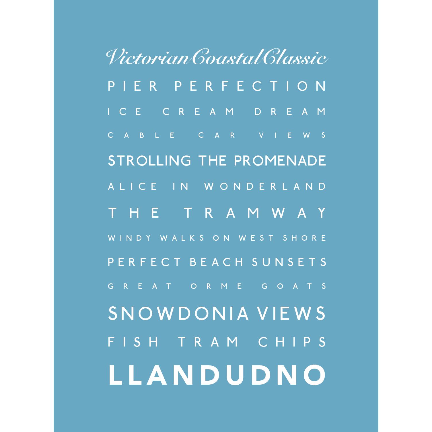 Llandudno Typographic Print-SeaKisses