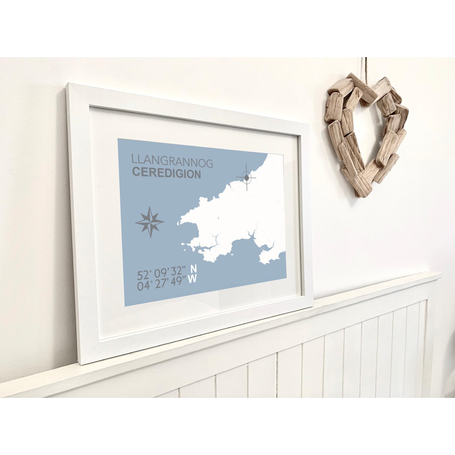 Llangrannog Coastal Map Print-SeaKisses