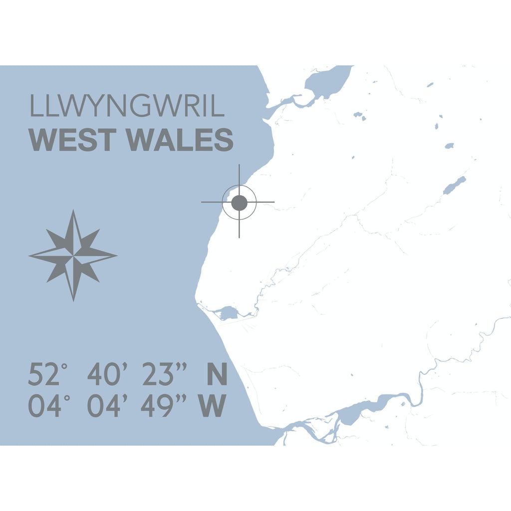 Llwyngwril Map Seaside Print - Coastal Wall Art /Poster-SeaKisses