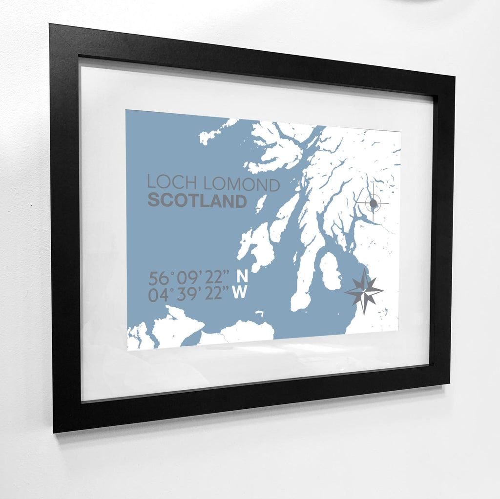 Loch Lomond Map Travel Print- Coastal Wall Art /Poster-SeaKisses