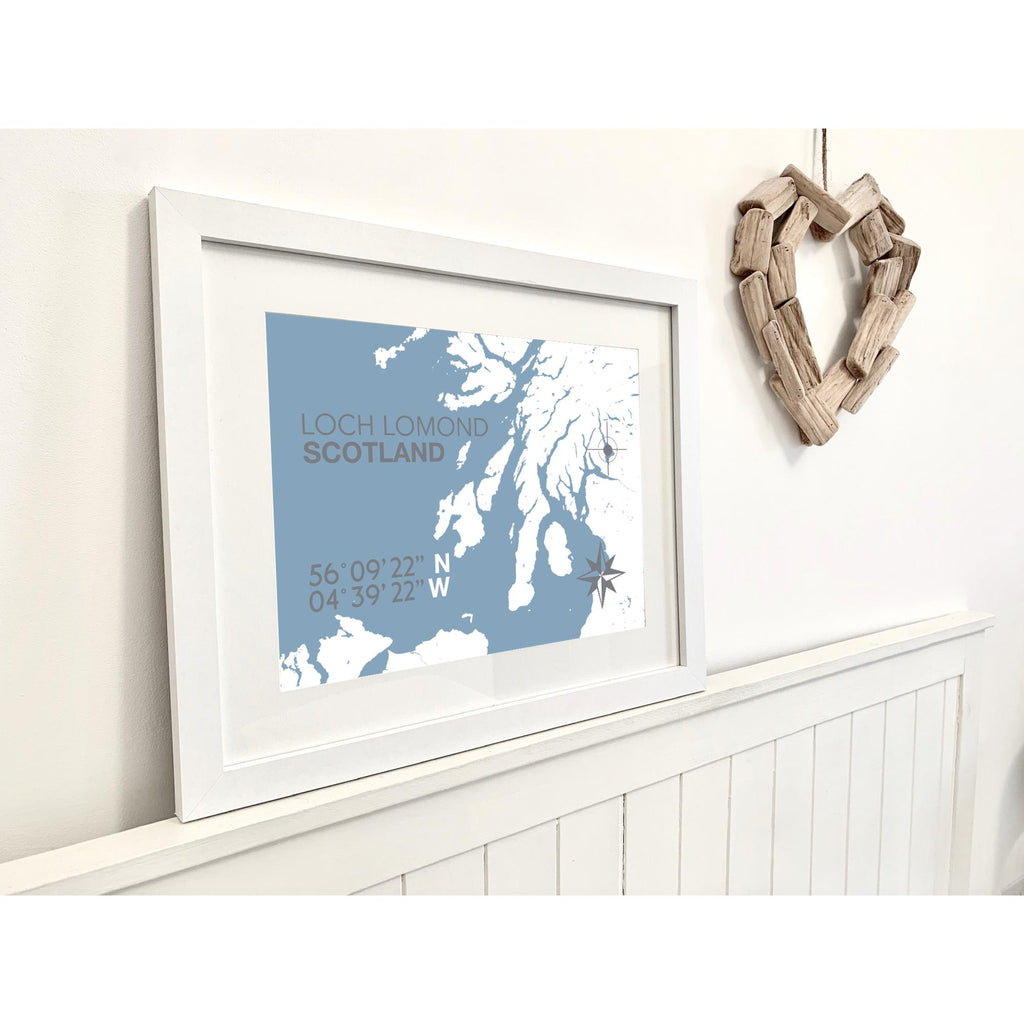 Loch Lomond Coastal Map Print-SeaKisses