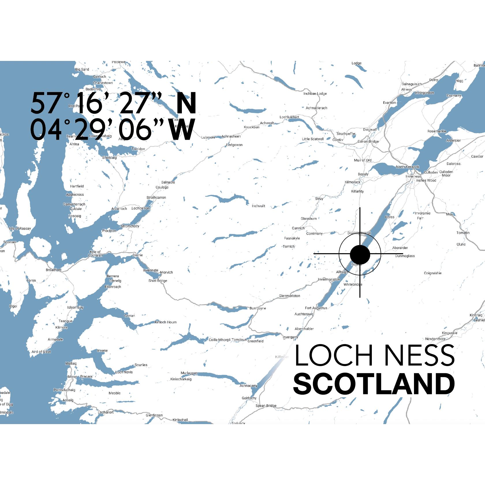 Loch Ness Landmark Map Print - Map Art by SeaKisses