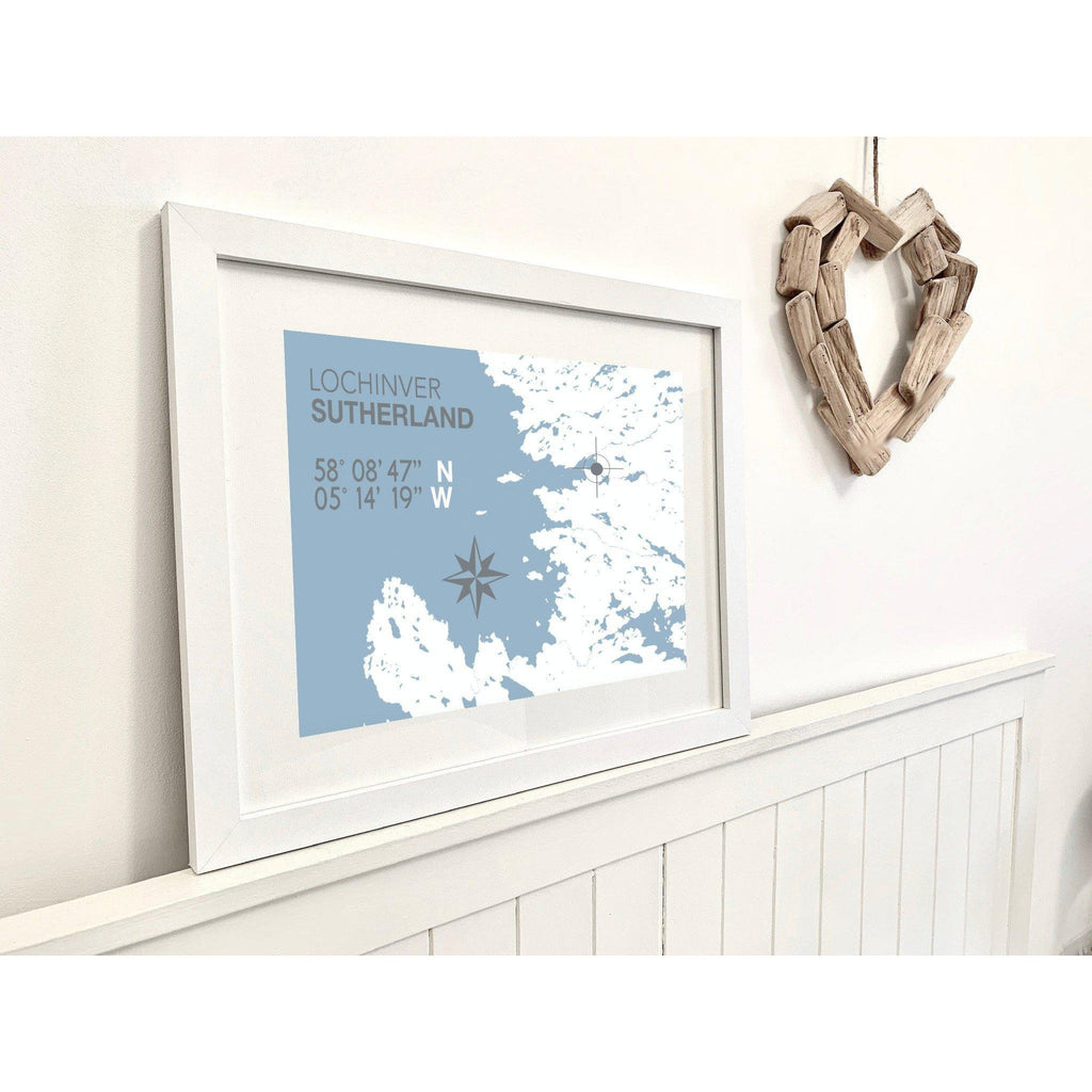 Lochinver Coastal Map Print-SeaKisses