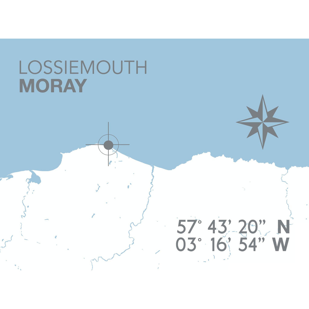 Lossiemouth Map Travel Print- Coastal Wall Art /Poster-SeaKisses