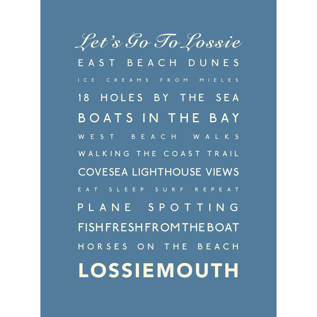 Lossiemouth Typographic Print - Coastal Wall Art /Poster-SeaKisses