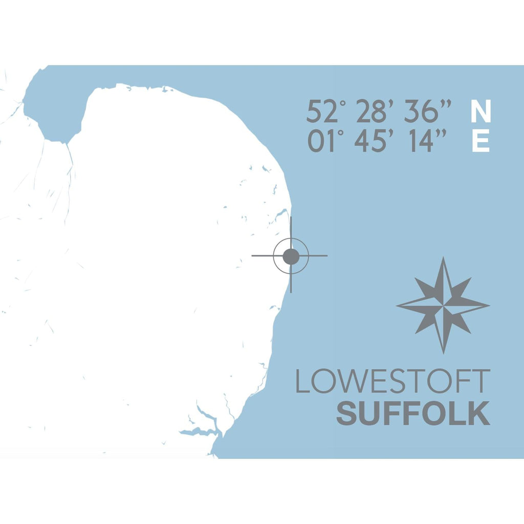 Lowestoft Nautical Map Print - Coastal Wall Art /Poster-SeaKisses
