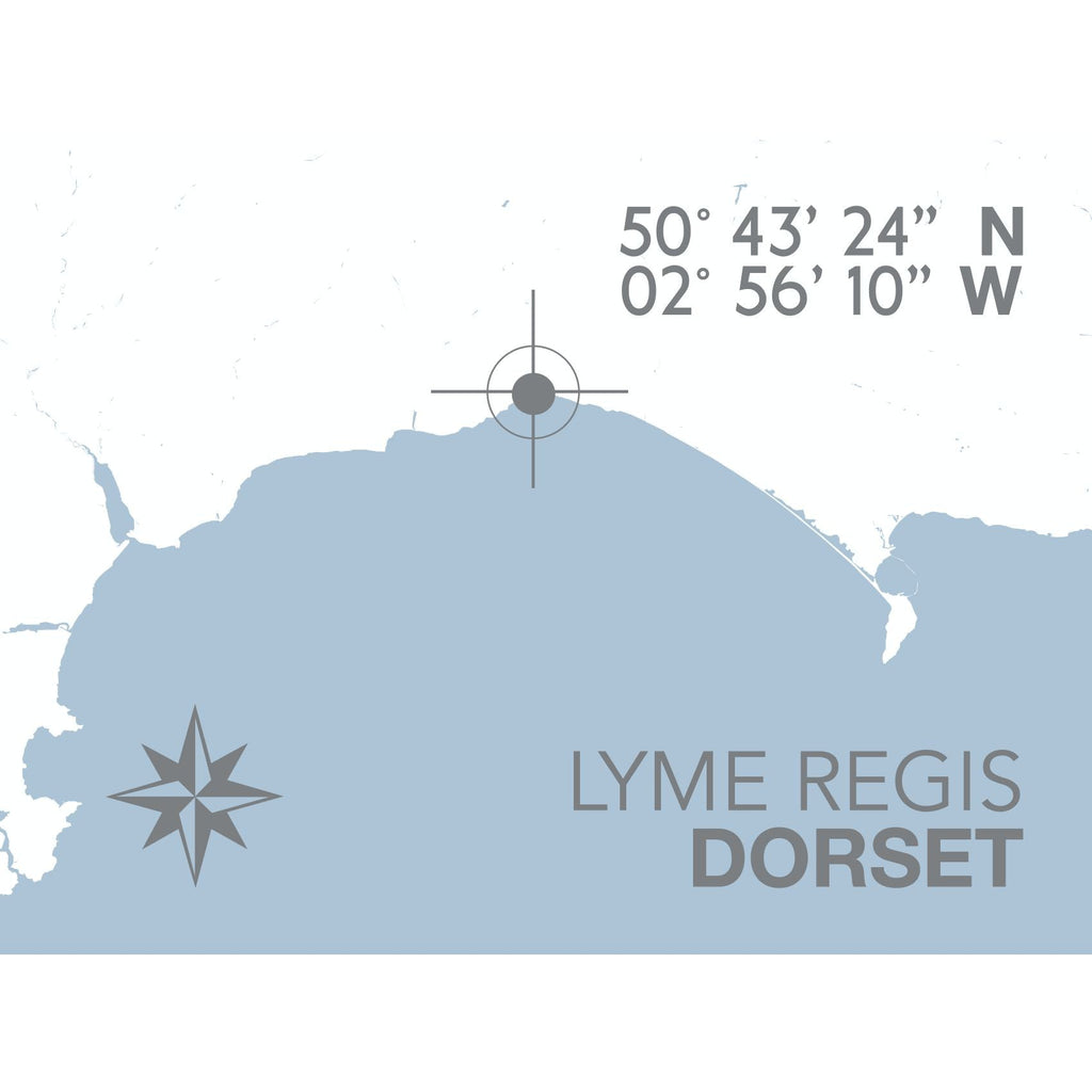 Lyme Regis Map Travel Print- Coastal Wall Art /Poster-SeaKisses