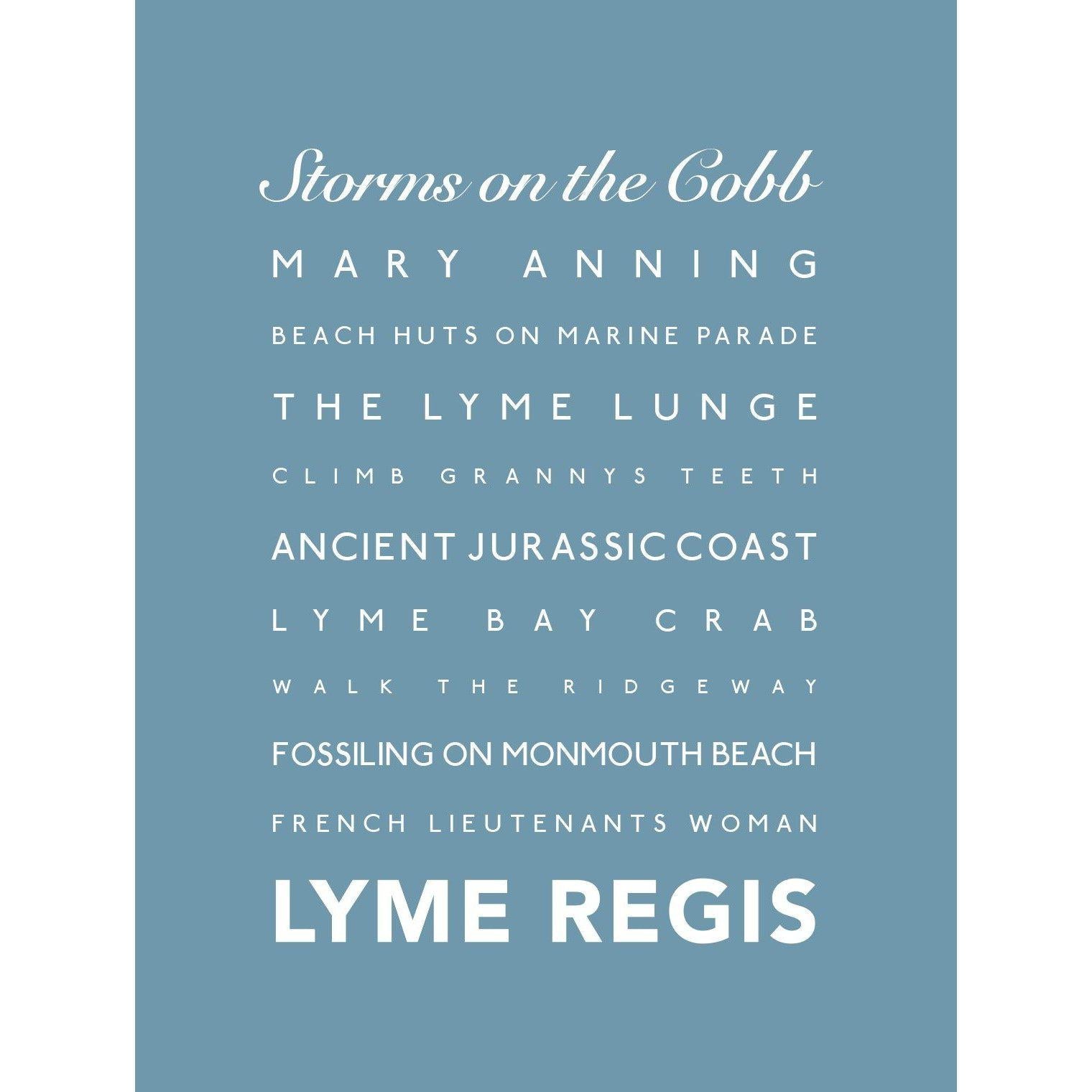 Lyme Regis Typographic Print-SeaKisses