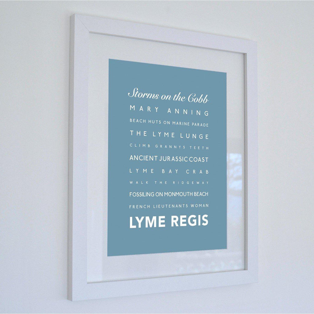 Lyme Regis Typographic Travel Print- Coastal Wall Art /Poster-SeaKisses