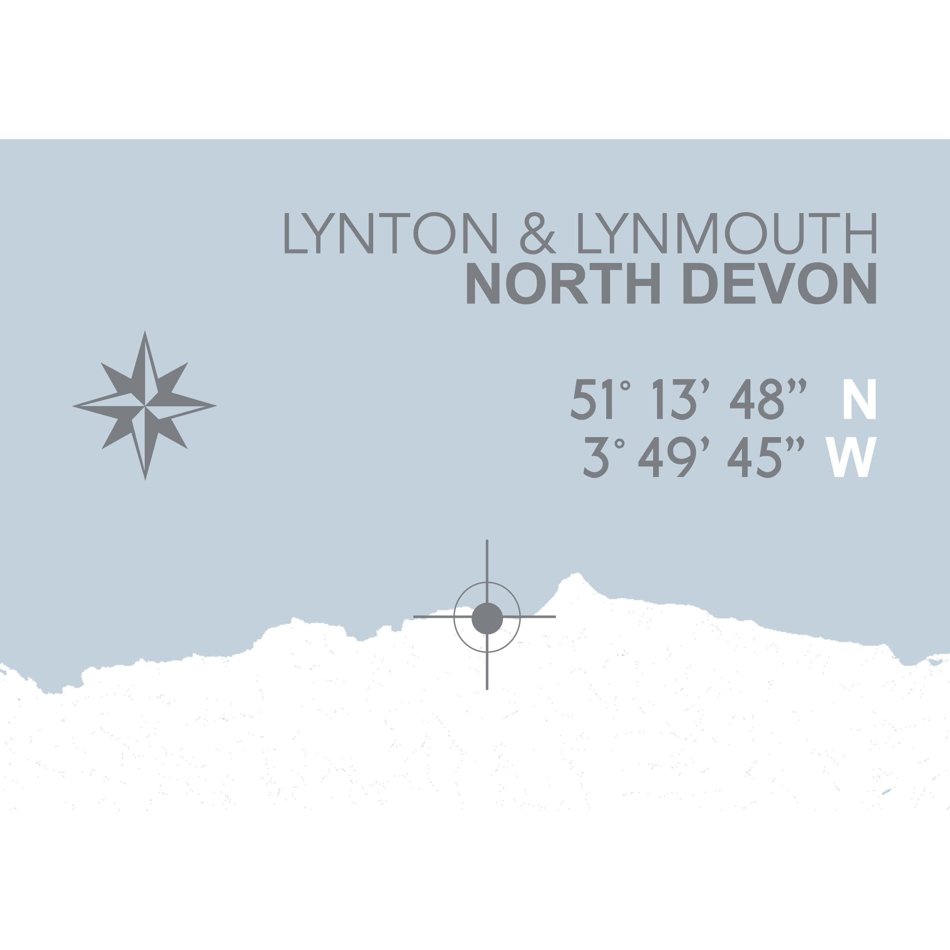 Lynton & Lynmouth Coastal Map Print-SeaKisses