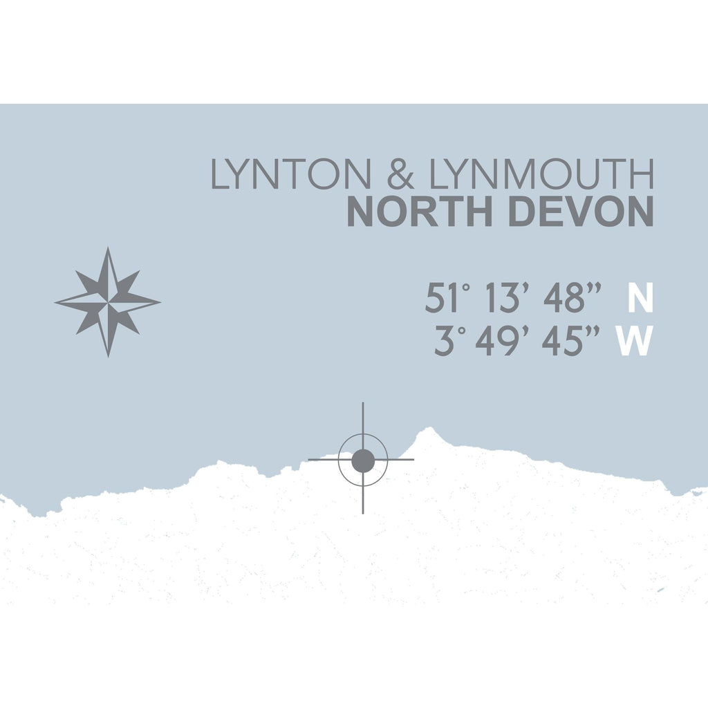 Lynton & Lynmouth Map Travel Print- Coastal Wall Art /Poster-SeaKisses