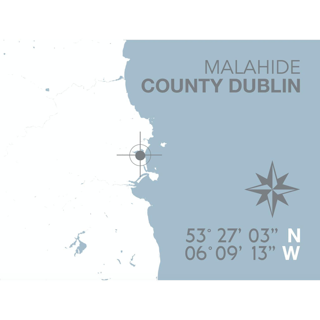 Malahide Nautical Map Print - Coastal Wall Art /Poster-SeaKisses
