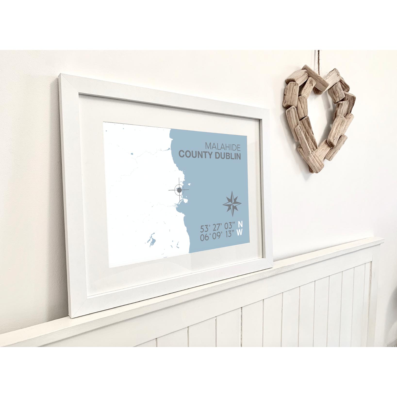 Malahide Coastal Map Print-SeaKisses