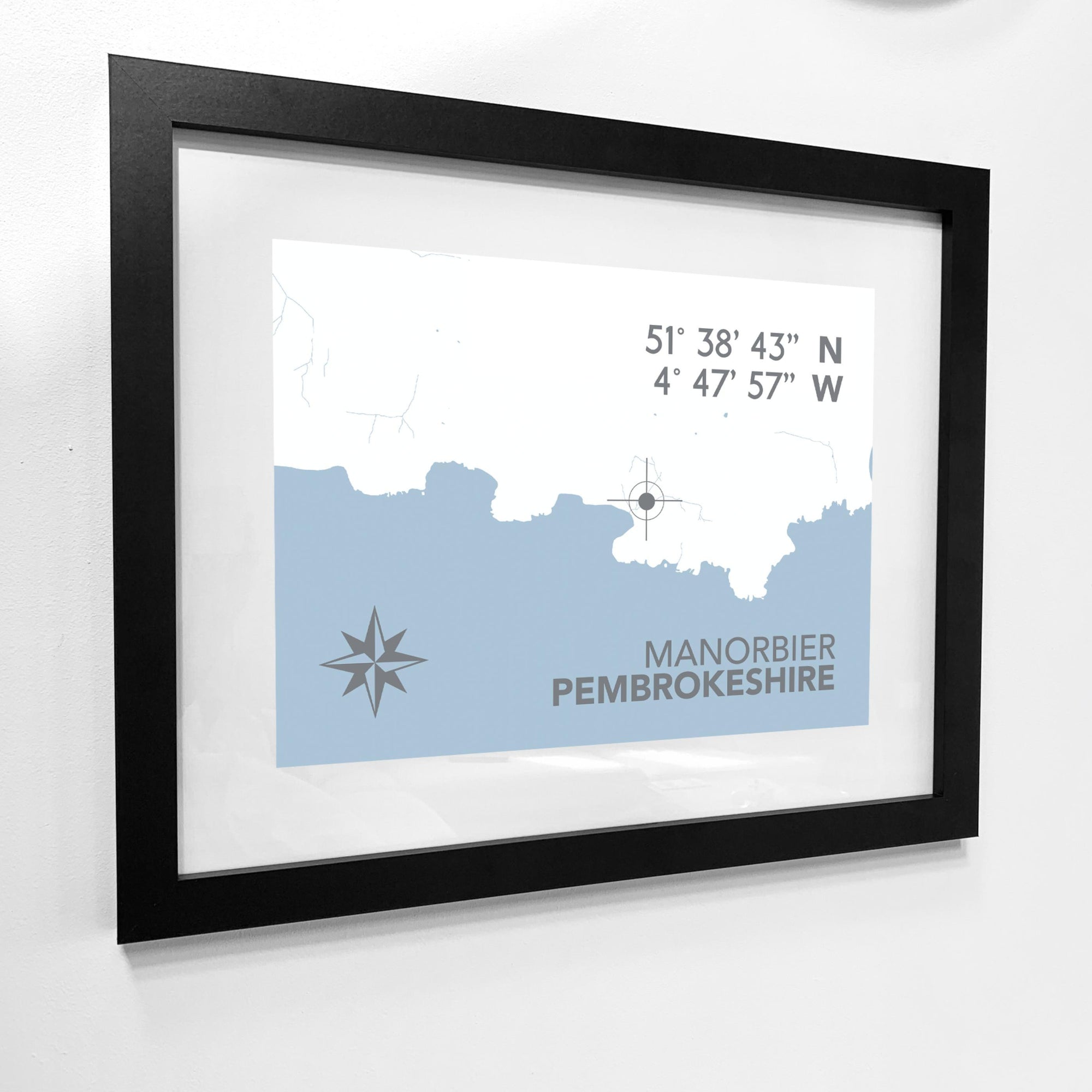 Manorbier Coastal Map Print-SeaKisses