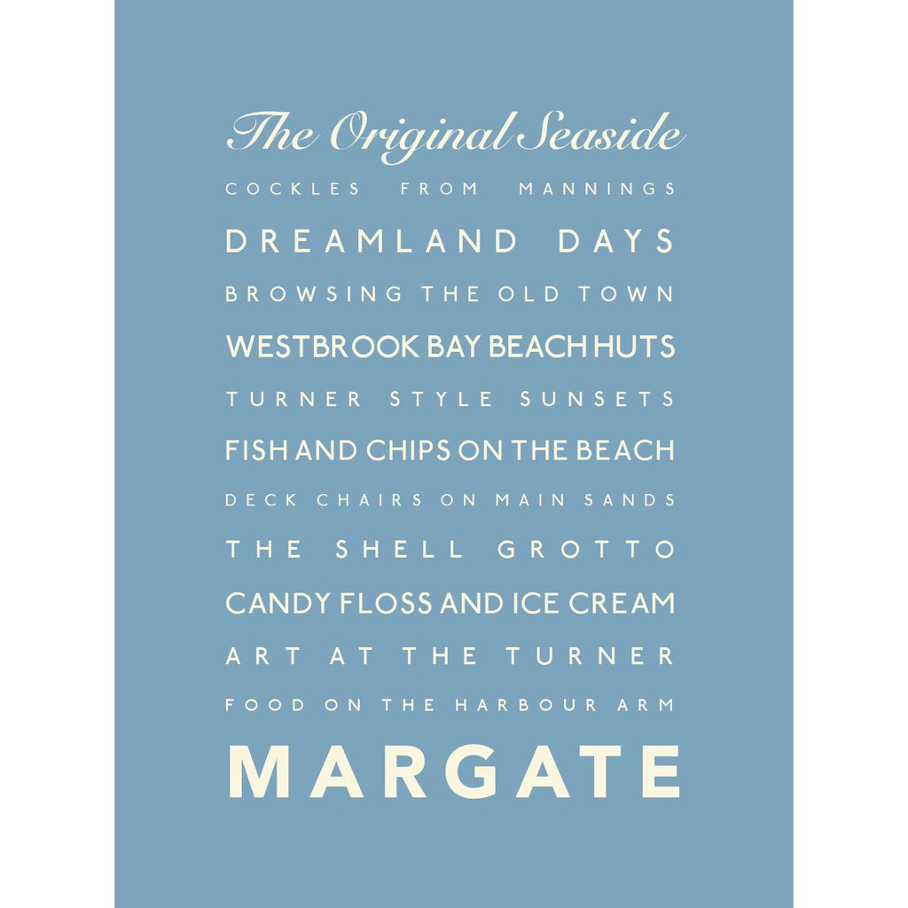 Margate Typographic Seaside Print - Coastal Wall Art /Poster-SeaKisses