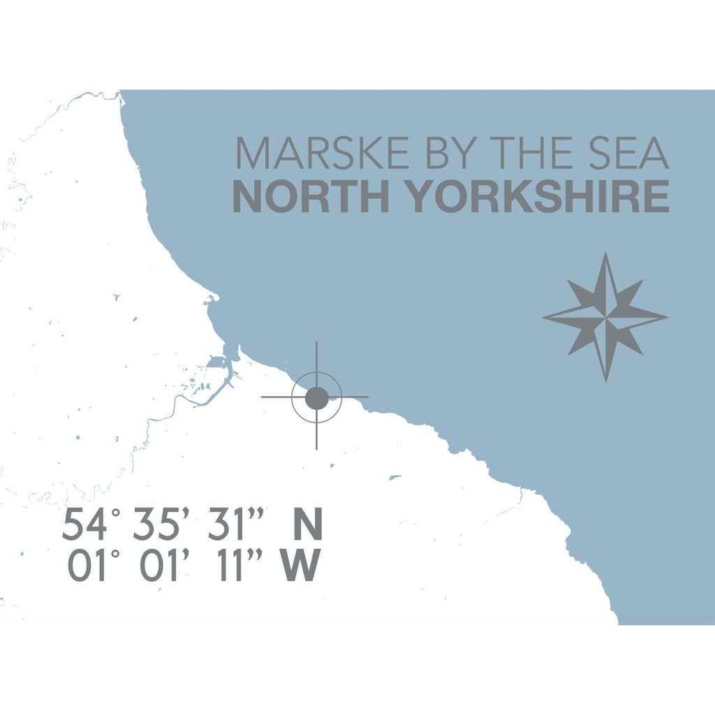 Marske By The Sea Map Travel Print- Coastal Wall Art /Poster-SeaKisses