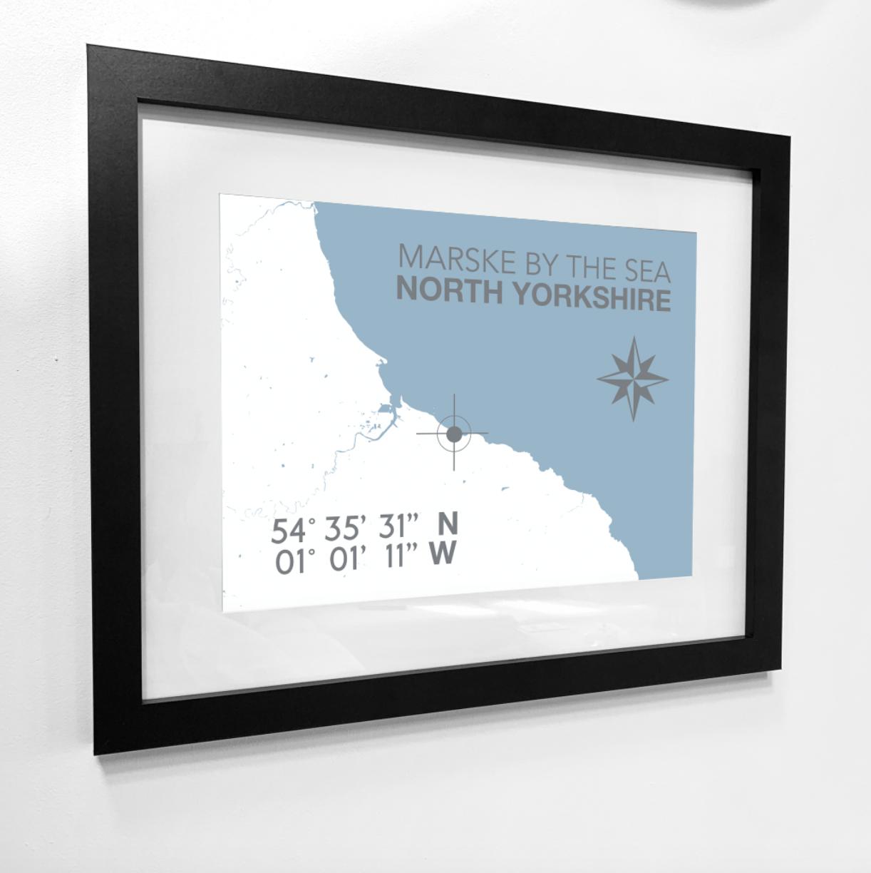 Marske By The Sea Coastal Map Print-SeaKisses