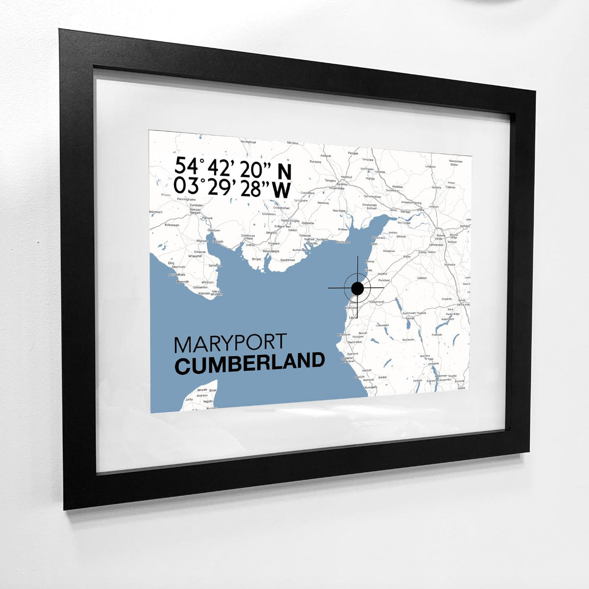 Maryport Landmark Map Typographic Seaside Print - Coastal Wall Art ...