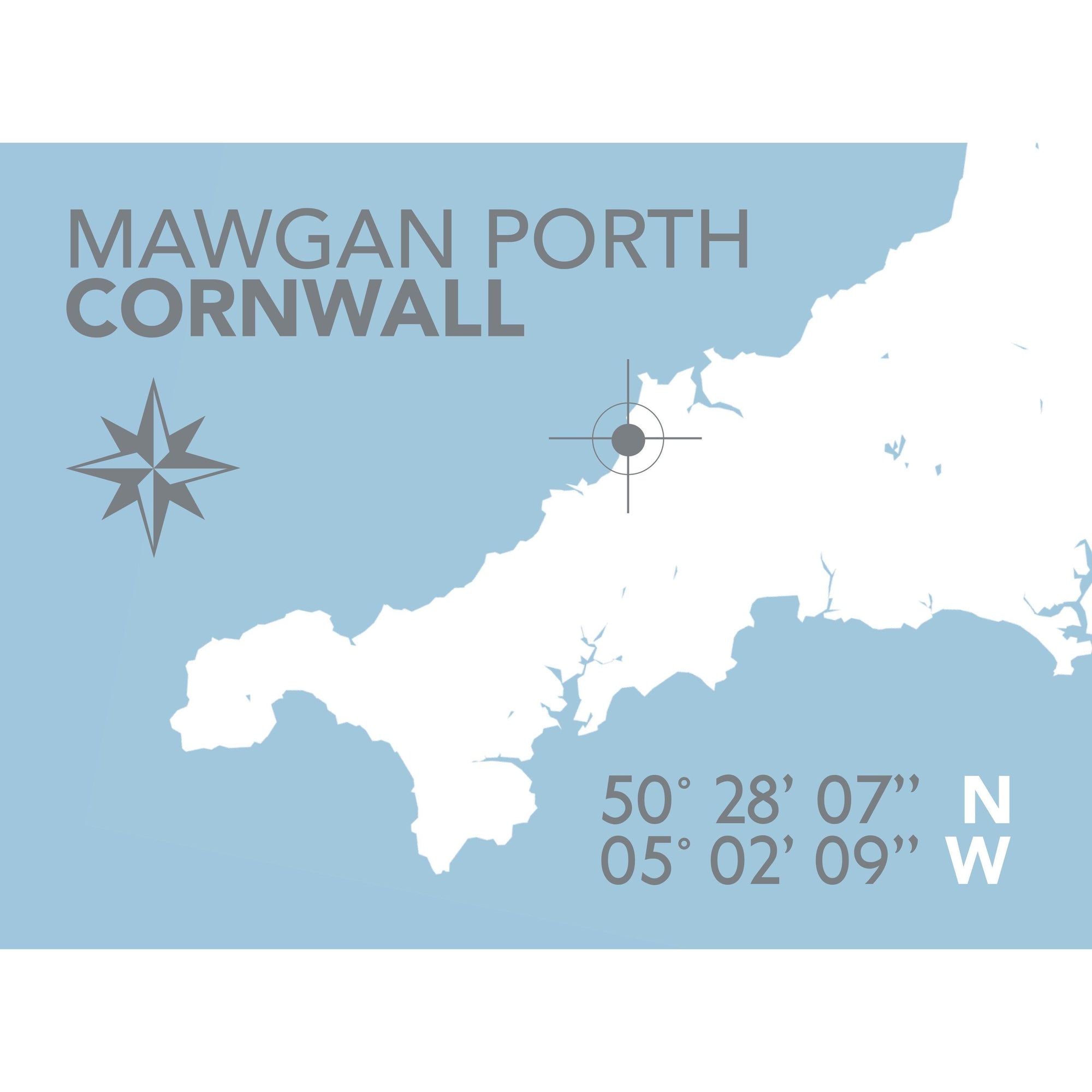 Mawgan Porth Coastal Map Print-SeaKisses