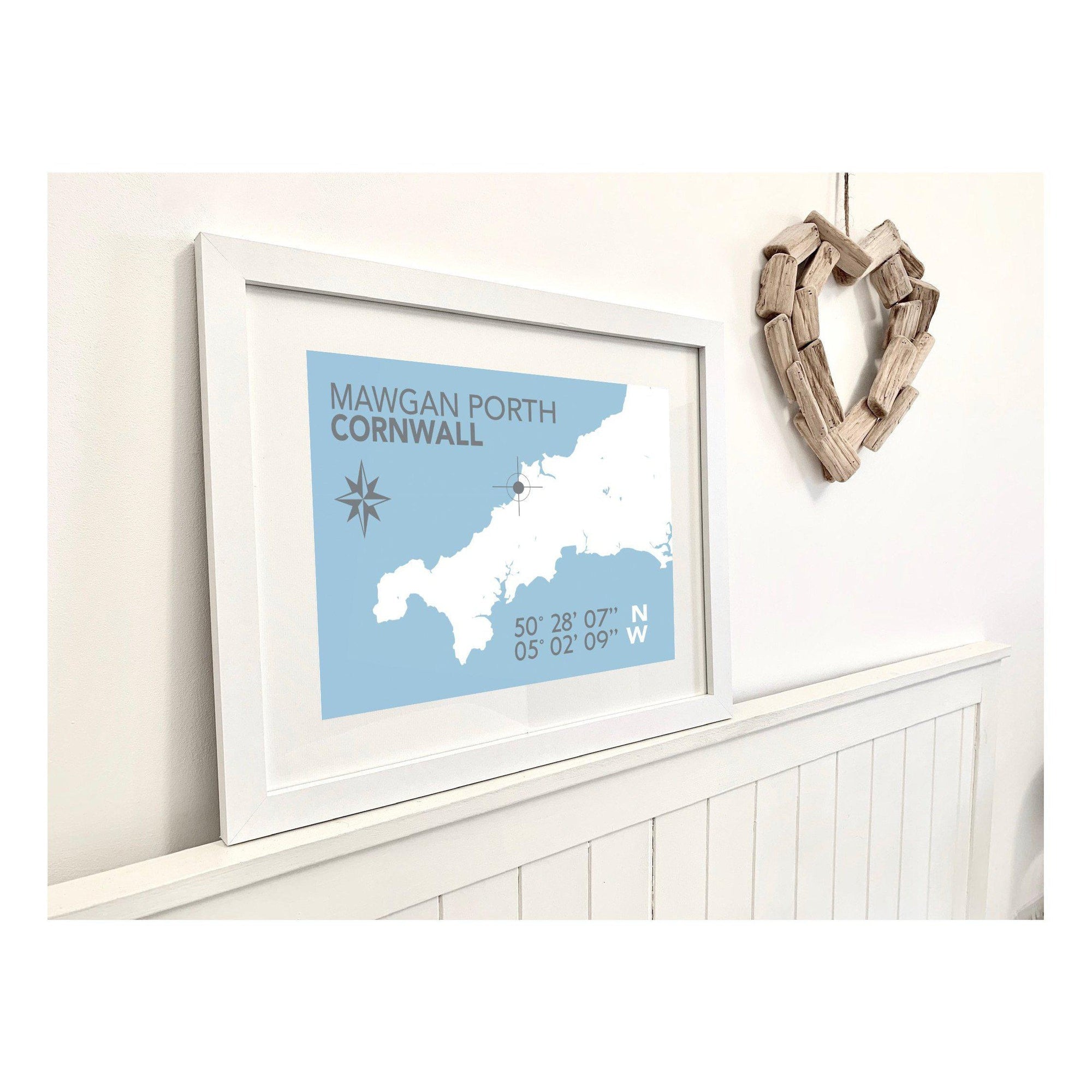 Mawgan Porth Coastal Map Print-SeaKisses