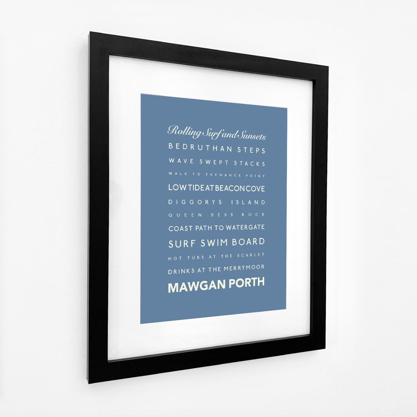 Mawgan Porth Typographic Print-SeaKisses