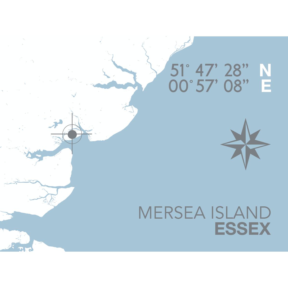 Mersea Island Coastal Map Print-SeaKisses