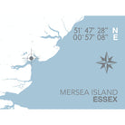 Mersea Island Coastal Map Print-SeaKisses