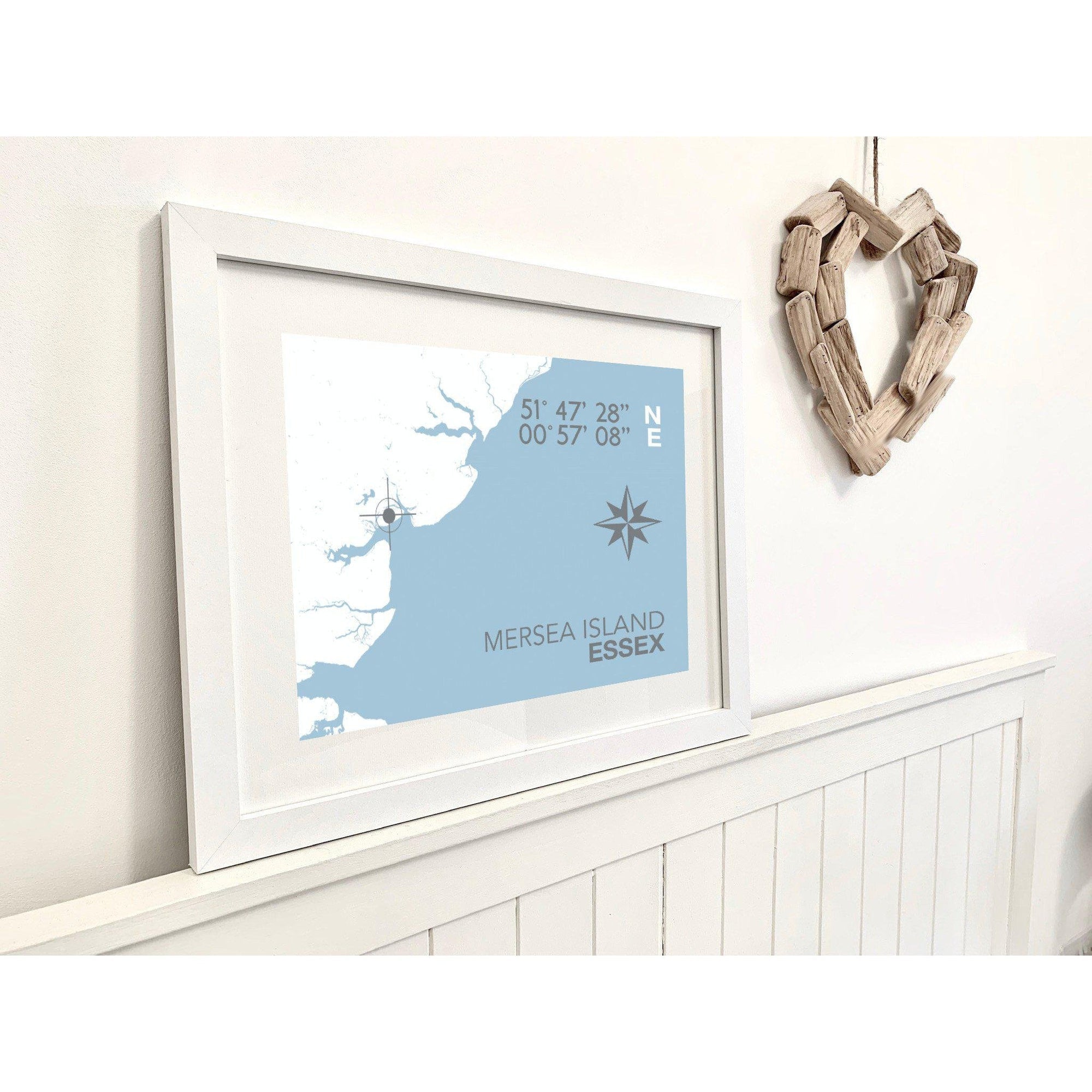 Mersea Island Coastal Map Print-SeaKisses