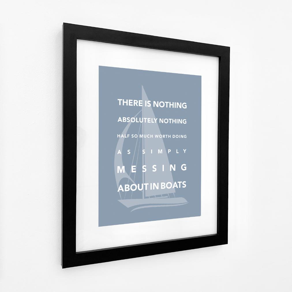 Messing About in Boats Typographic Sailing Print - Coastal Wall Art /Poster-SeaKisses