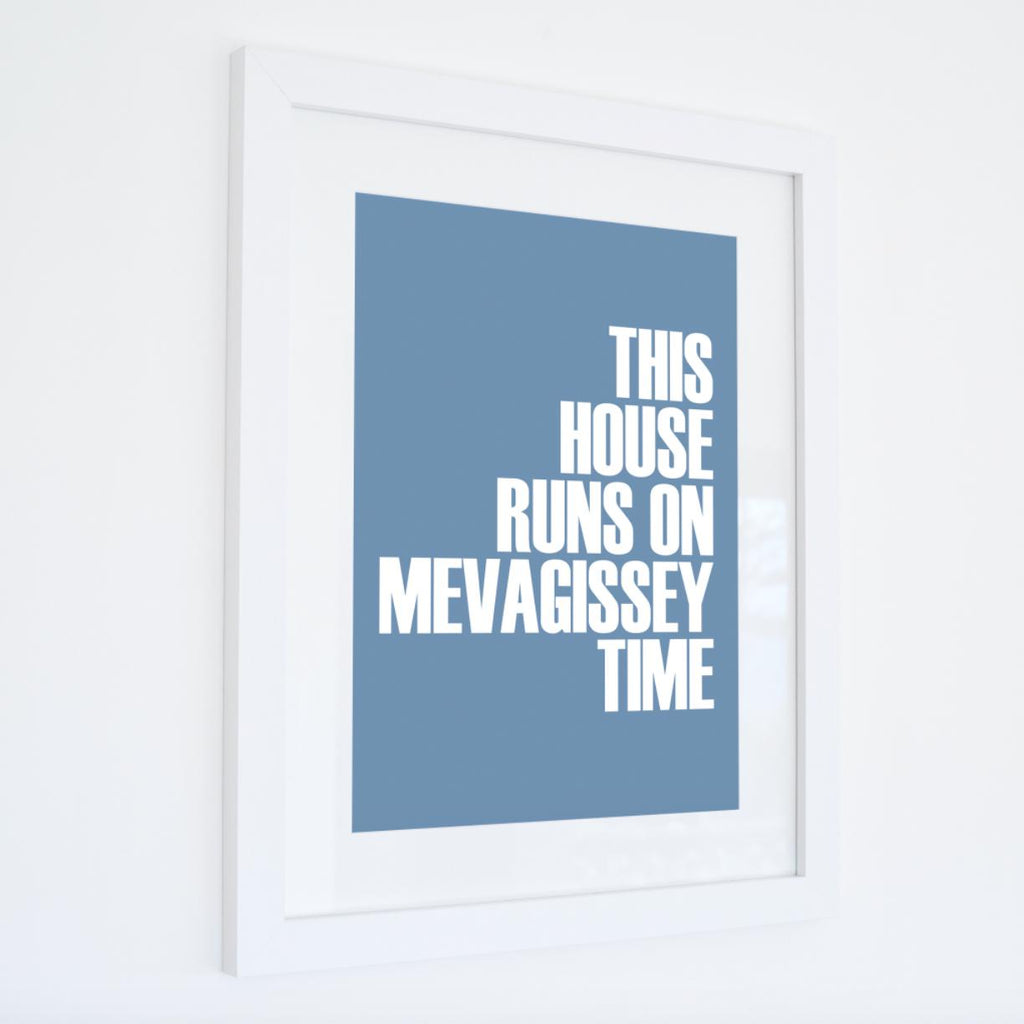 Mevagissey Time Typographic Print - Coastal Wall Art /Poster-SeaKisses