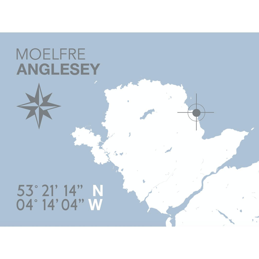 Moelfre Map Seaside Print - Coastal Wall Art /Poster-SeaKisses