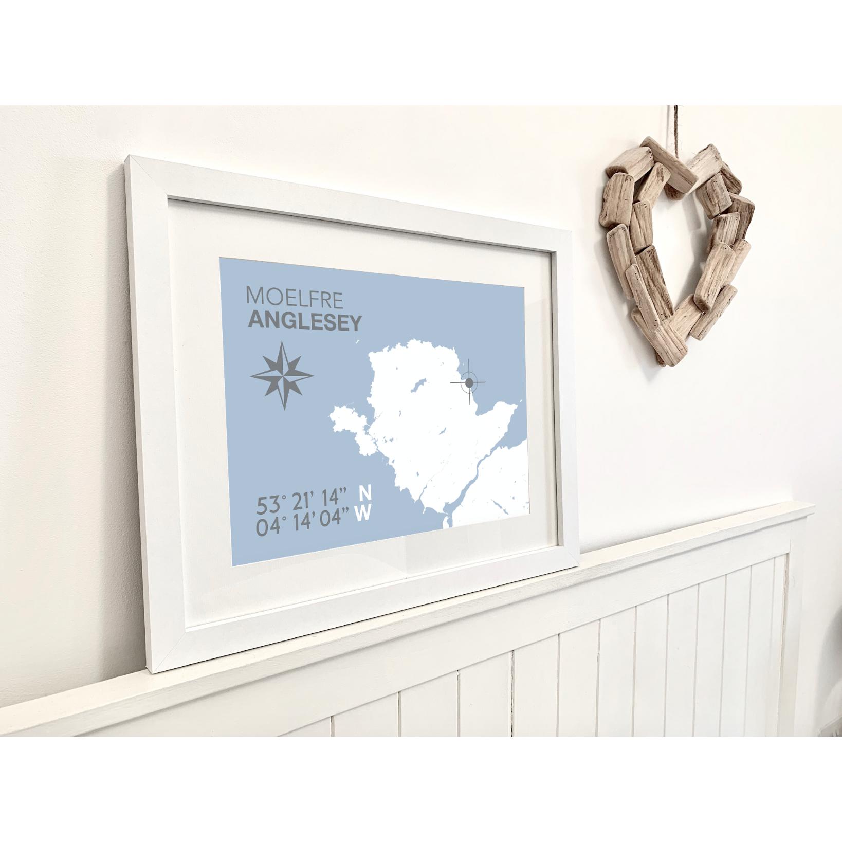 Moelfre Coastal Map Print-SeaKisses