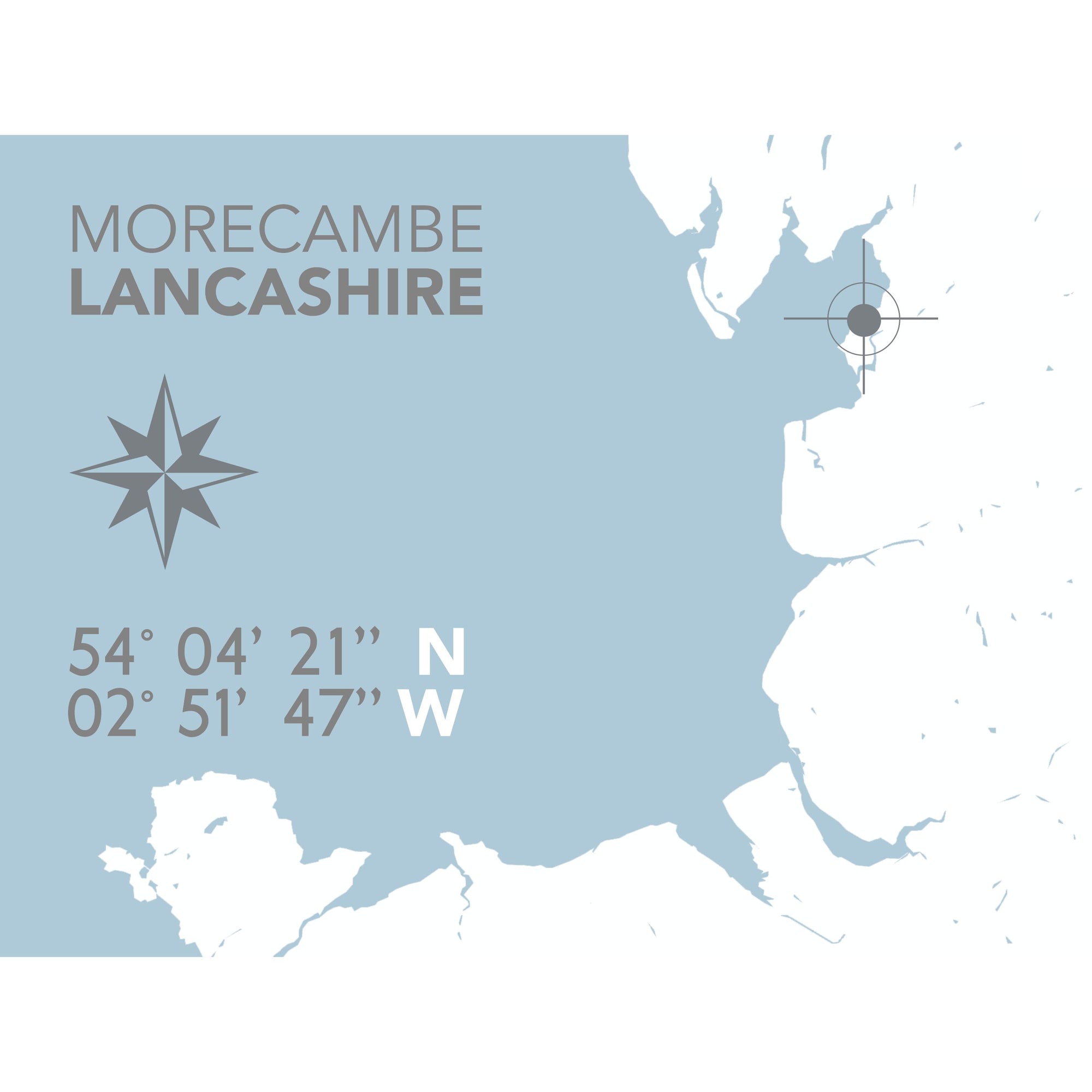 Morecambe Bay Coastal Map Print-SeaKisses