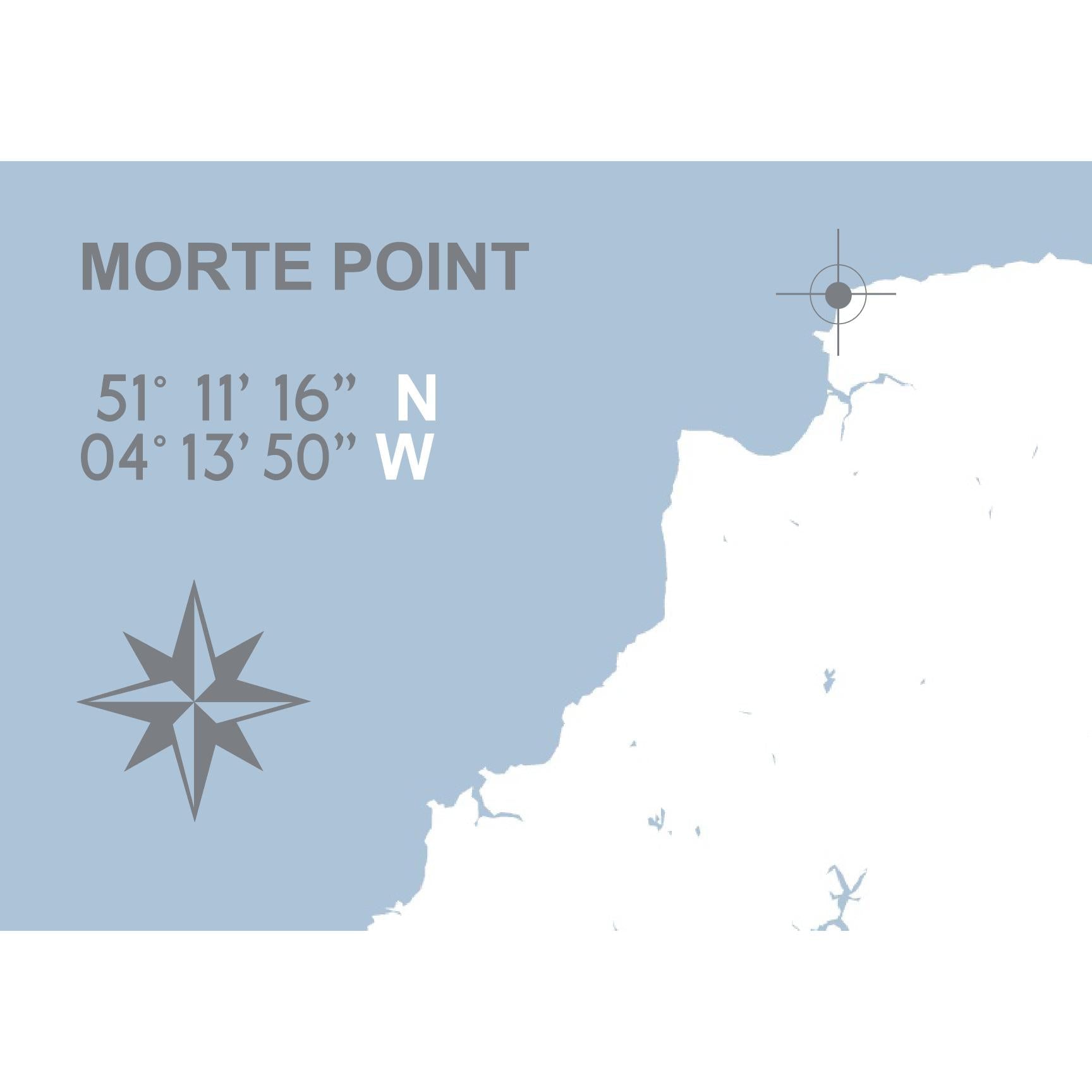 Morte Point Coastal Map Print-SeaKisses