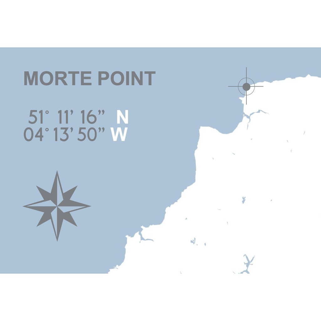 Morte Point Coastal Map Print-SeaKisses