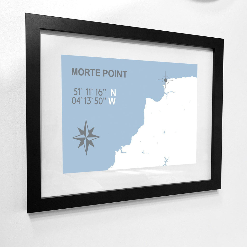 Morte Point Coastal Map Print-SeaKisses
