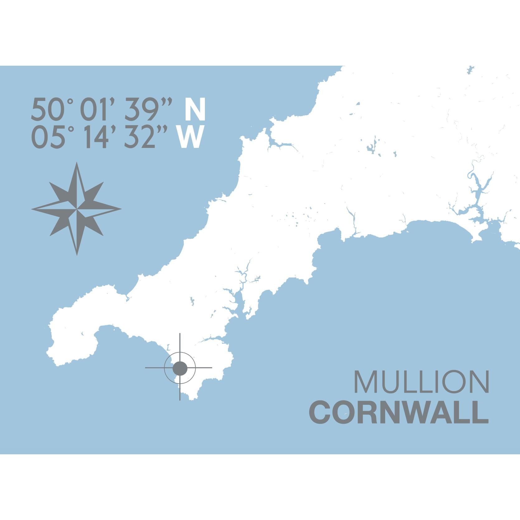 Mullion Coastal Map Print-SeaKisses