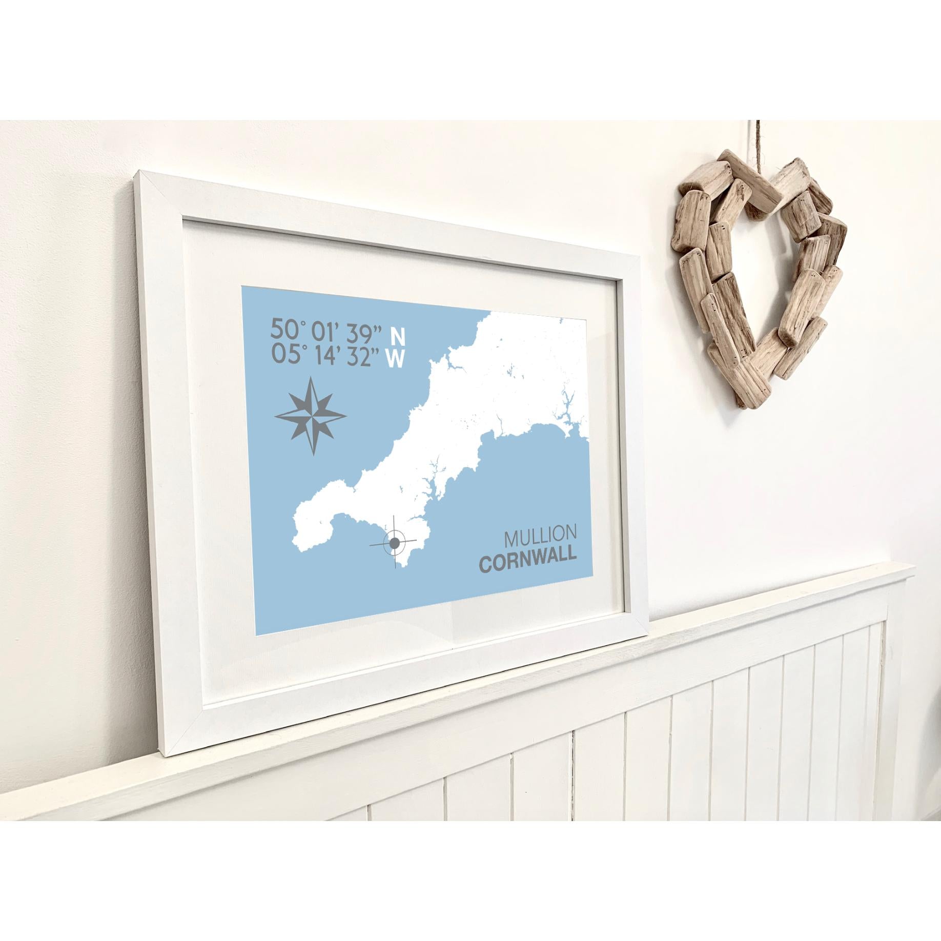 Mullion Coastal Map Print-SeaKisses