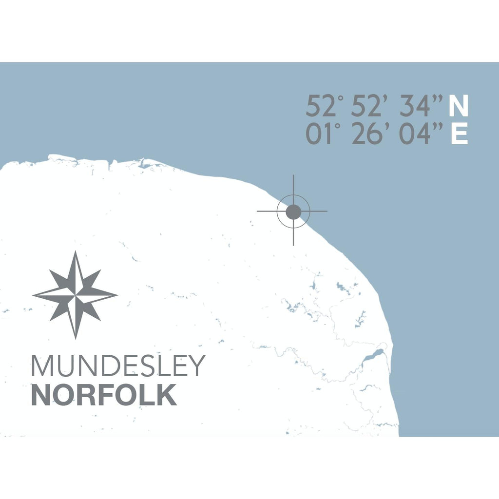 Mundesley Map Travel Print- Coastal Wall Art /Poster-SeaKisses
