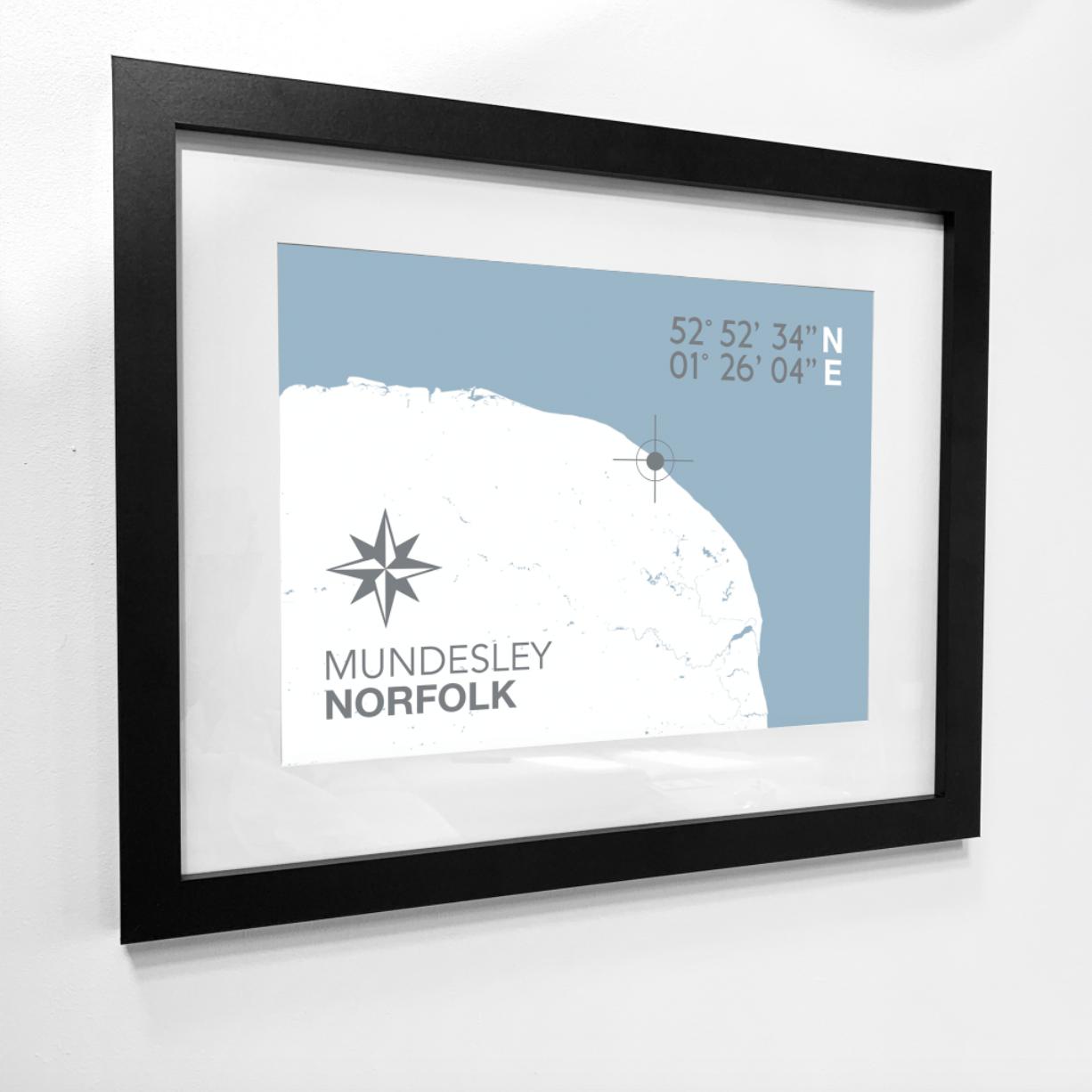 Mundesley Coastal Map Print-SeaKisses