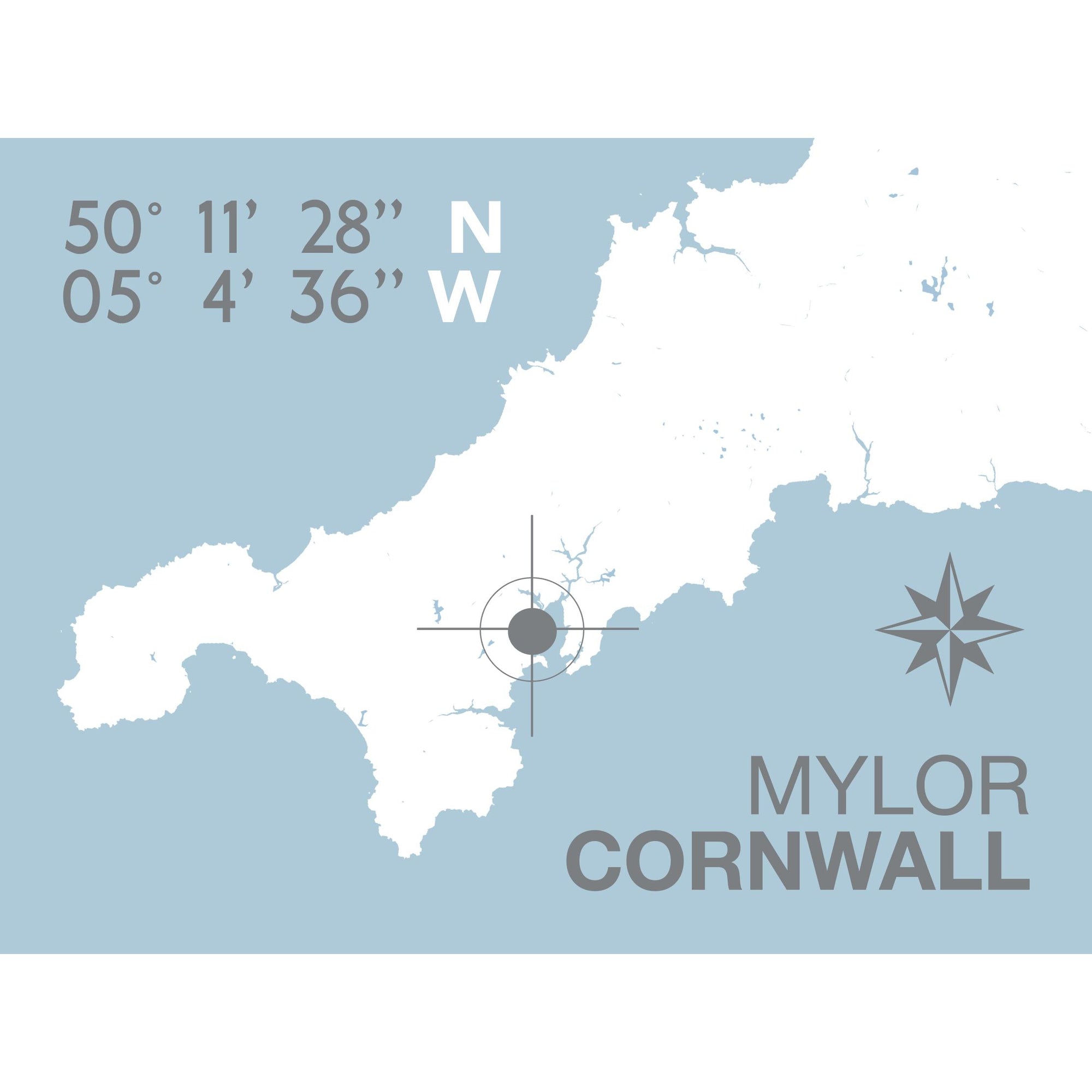 Mylor Coastal Map Print-SeaKisses