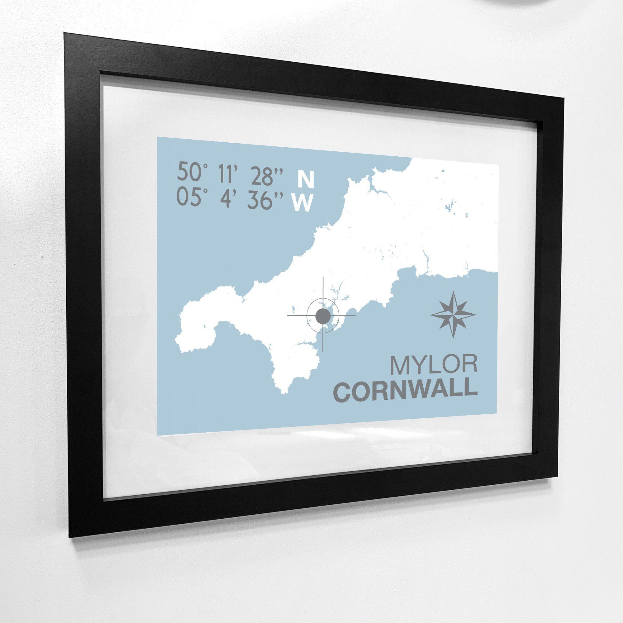 Mylor Coastal Map Print-SeaKisses