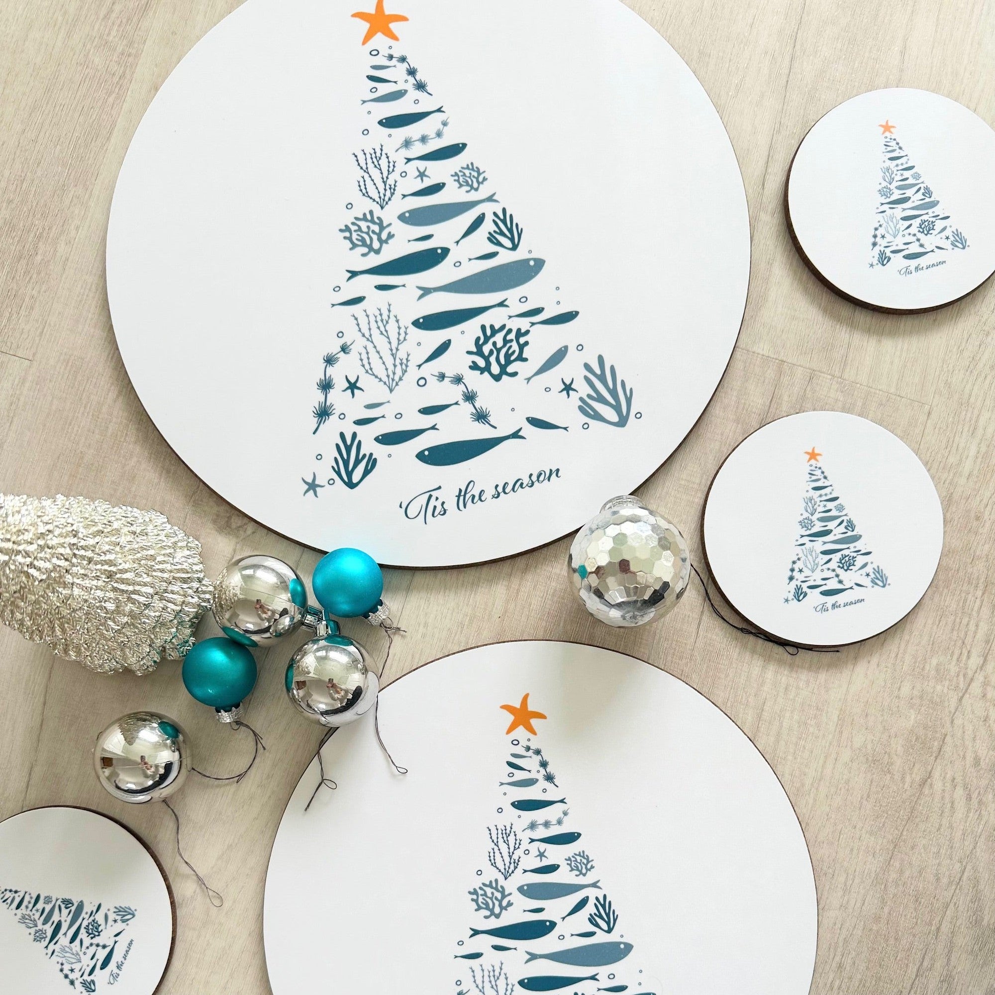 Coastal Christmas Coaster-SeaKisses