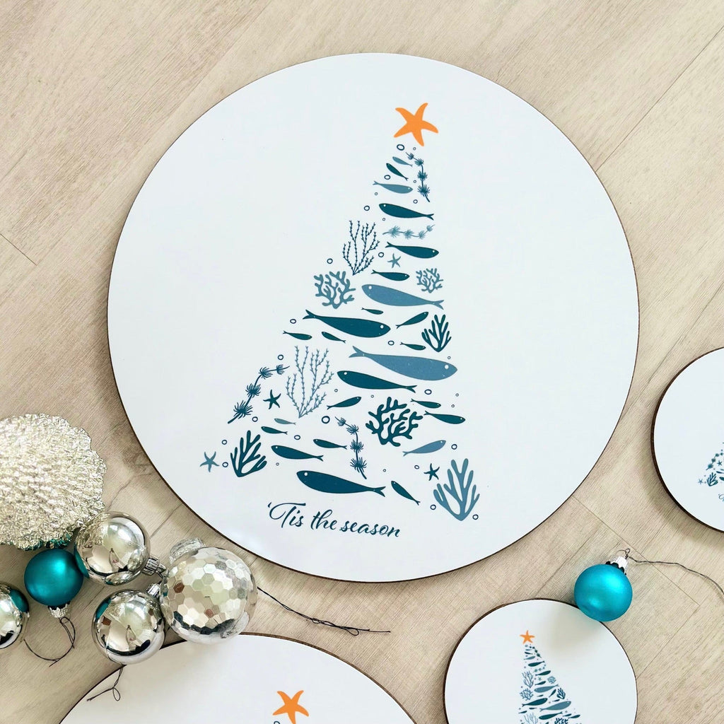 NEW! Coastal Christmas Placemat-SeaKisses