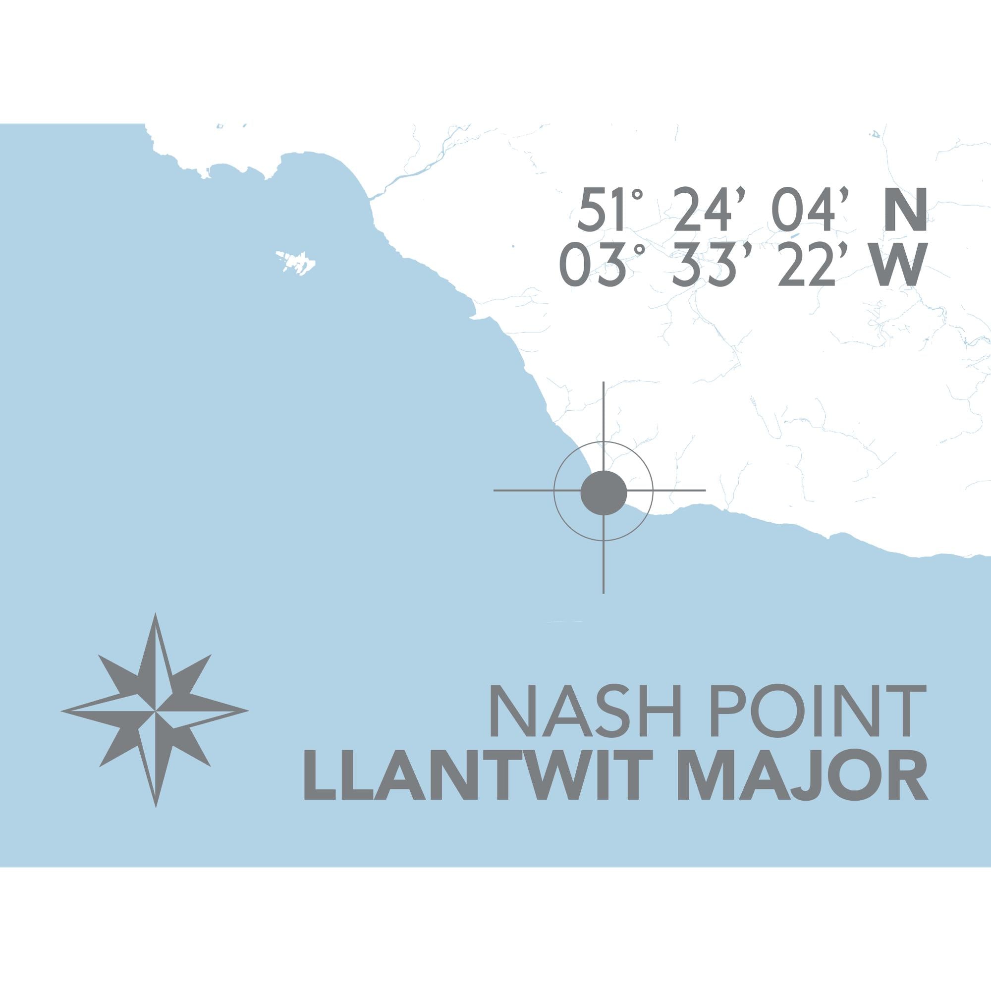 Nash Point, Llantwit Major Coastal Map Print-SeaKisses