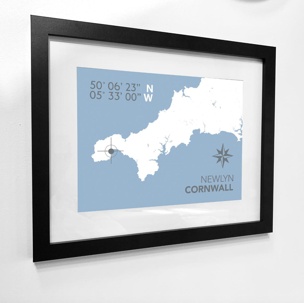 Newlyn Coastal Map Print-SeaKisses