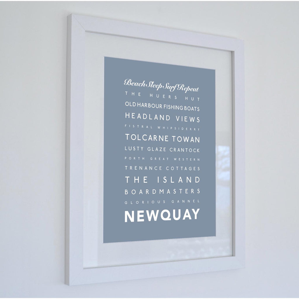 Newquay Typographic Travel Print- Coastal Wall Art /Poster-SeaKisses