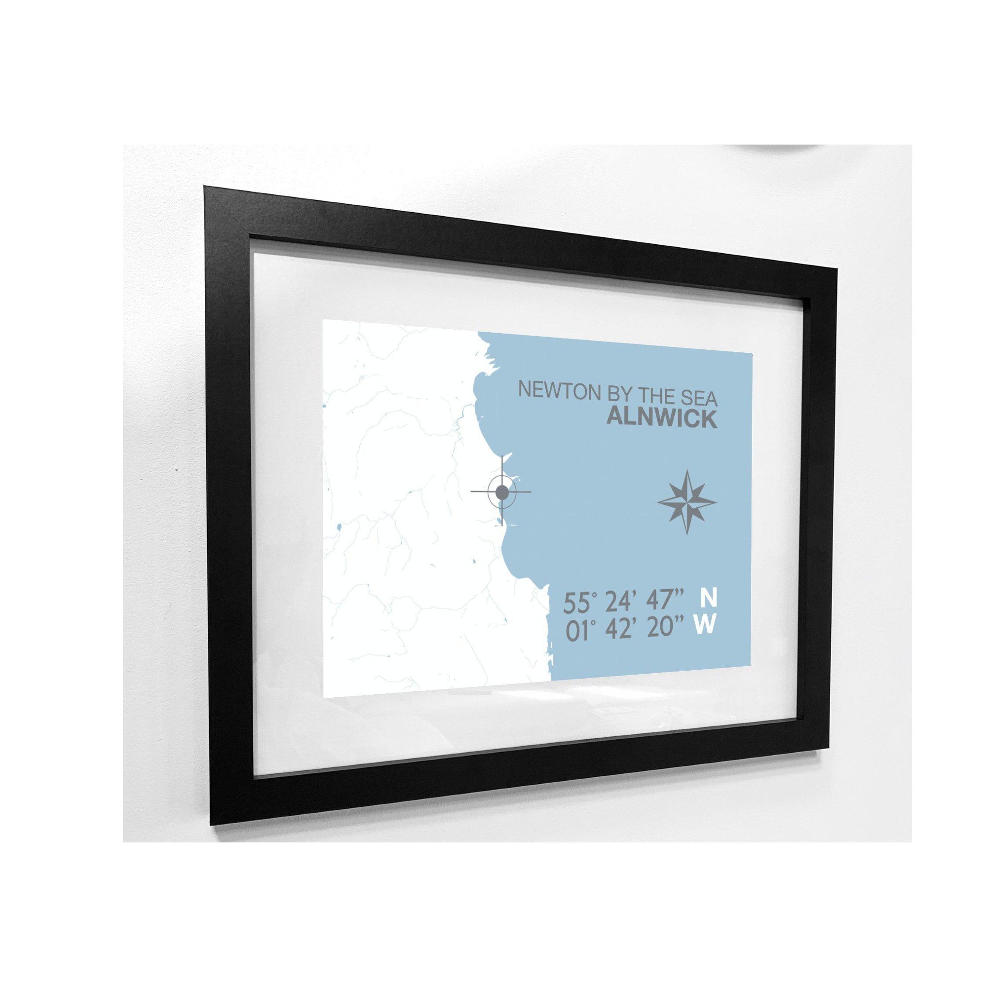 Newton By The Sea Coastal Map Print-SeaKisses