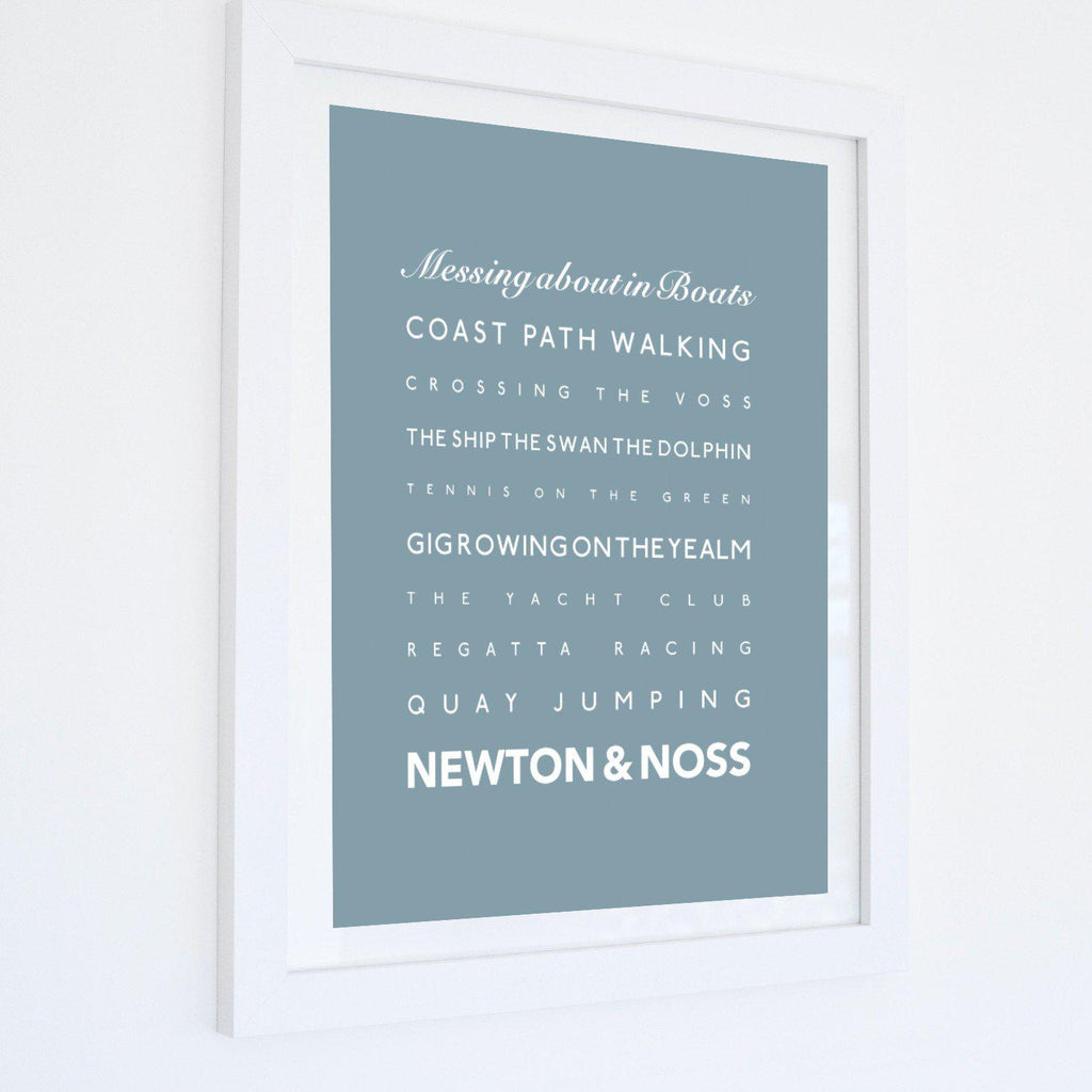 Newton & Noss Typographic Travel Print - Coastal Wall Art /Poster-SeaKisses